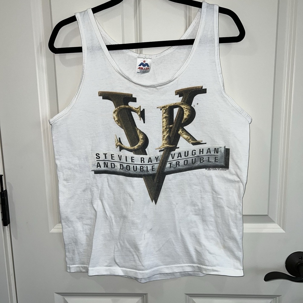 Vintage Stevie Ray Vaughan Double Trouble 1989 In Step Tour Tank Top Mens SZ Med